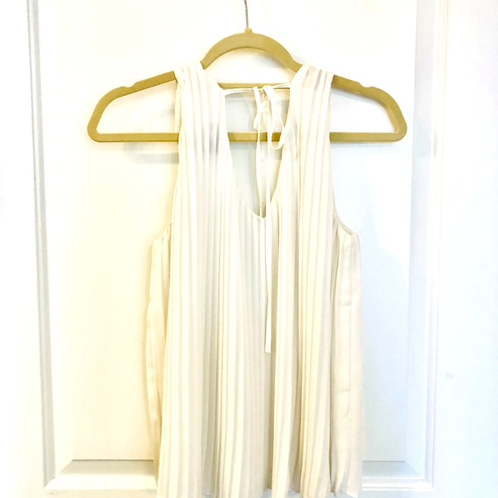 White pleated tank top